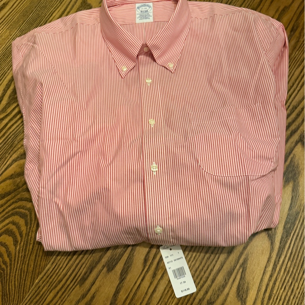 Brooks Brothers Pink Striped Button Down Shirt